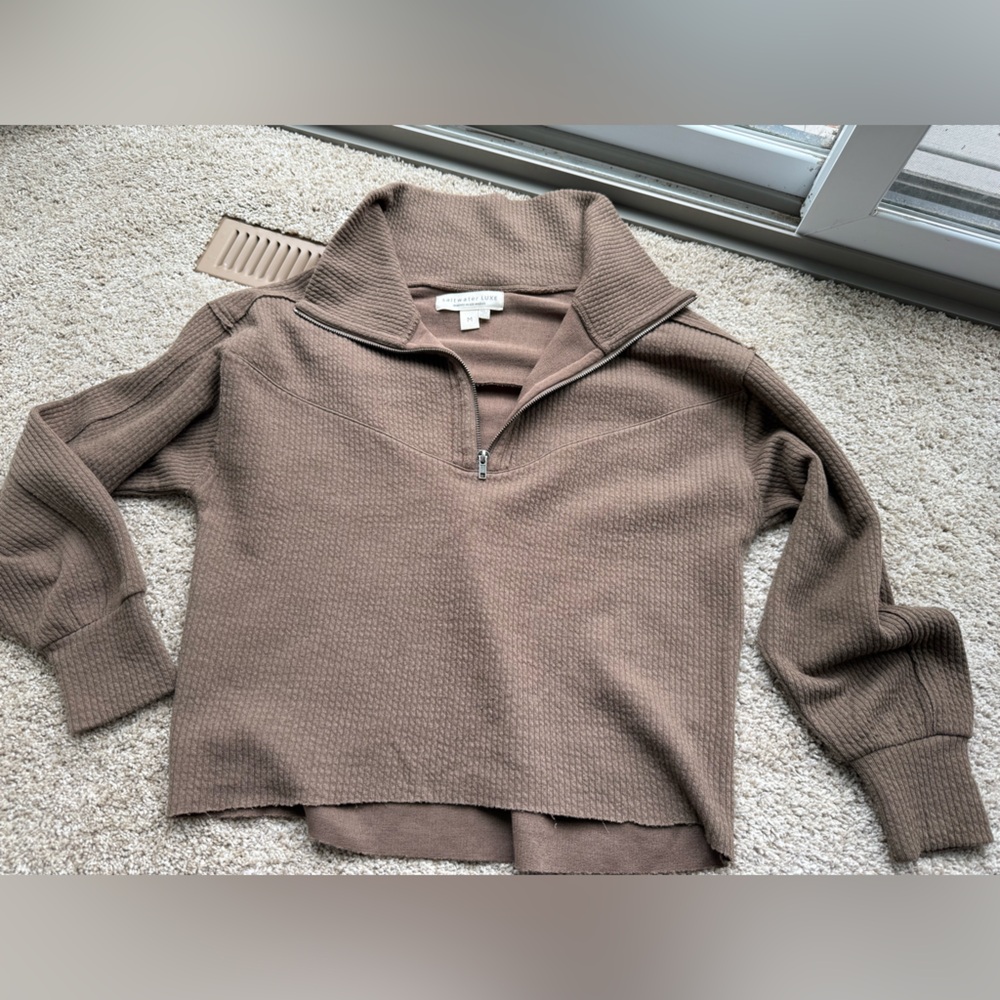 Saltwater LUXE Taupe Cowl Neck Sweater